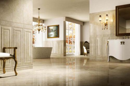 pavimenti-gres porcellanato-rivestimenti-bagno-effetto-marmo-boiserie-lucidi-piemme-crystal-marble-crema-marfil